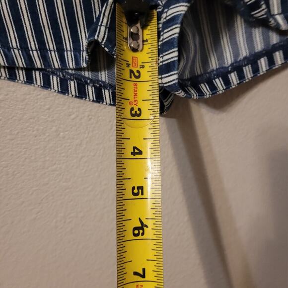 American‎ Eagle Hi-Rise Shortie Denim Jeans  Womens 4 Striped Stretch - Picture 7 of 10